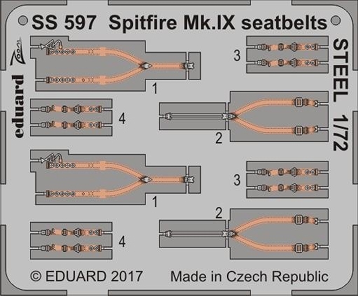 【新製品】SS597)塗装済 スピットファイアMk.IX シートベルト