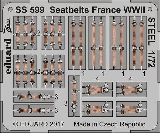 【新製品】SS599)塗装済 WWII 仏軍機用 シートベルト