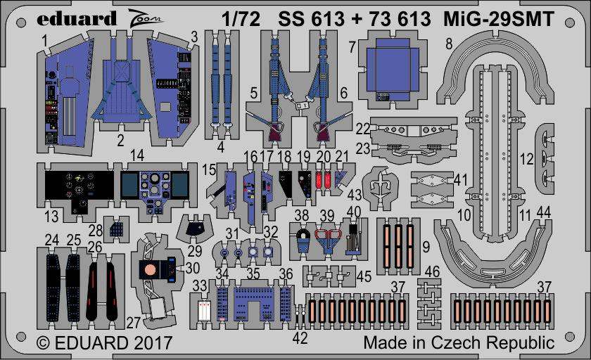【新製品】SS613)塗装済 MiG-29SMT 計器盤/シートベルト