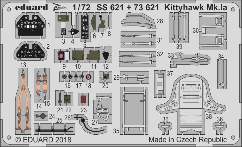 【新製品】SS621)塗装済 カーチス キティホーク Mk.Ia 計器盤/シートベルト