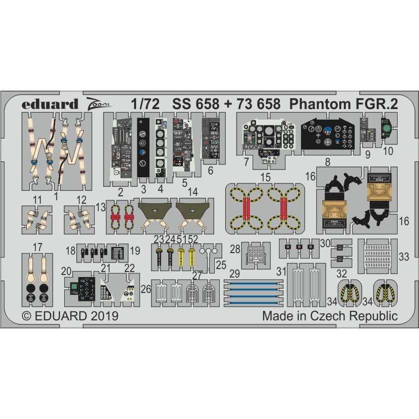 【新製品】SS658 塗装済 ファントム FGR.2 ズームエッチングパーツ (エアフィックス用)