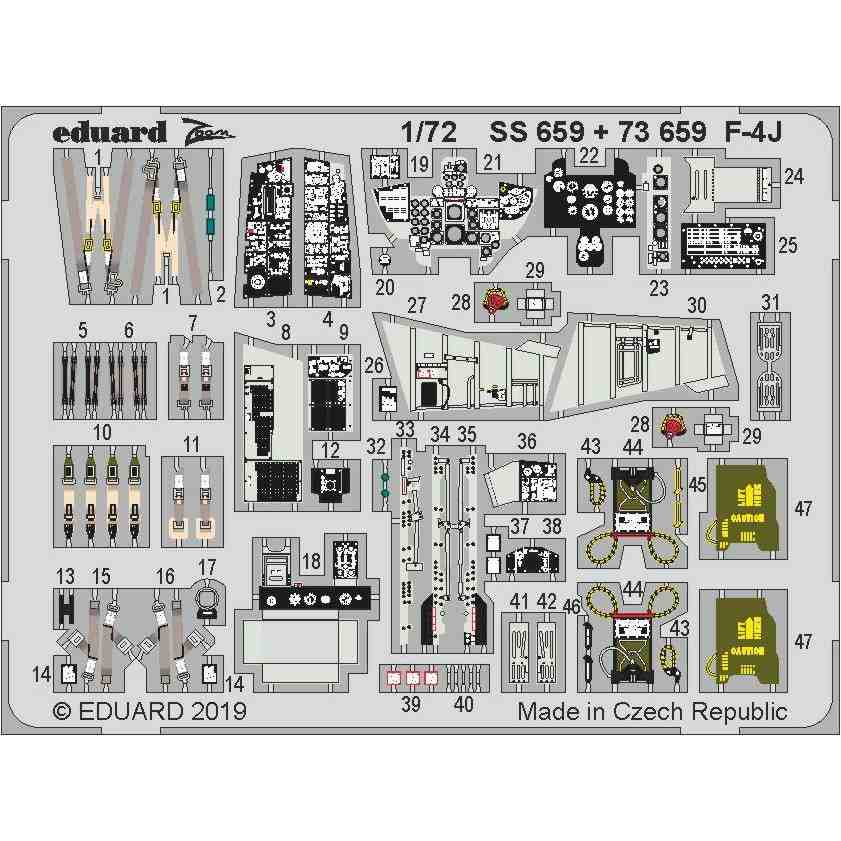 【新製品】SS659 塗装済 F-4J ファントムⅡ ズームエッチングパーツ (アカデミー用)