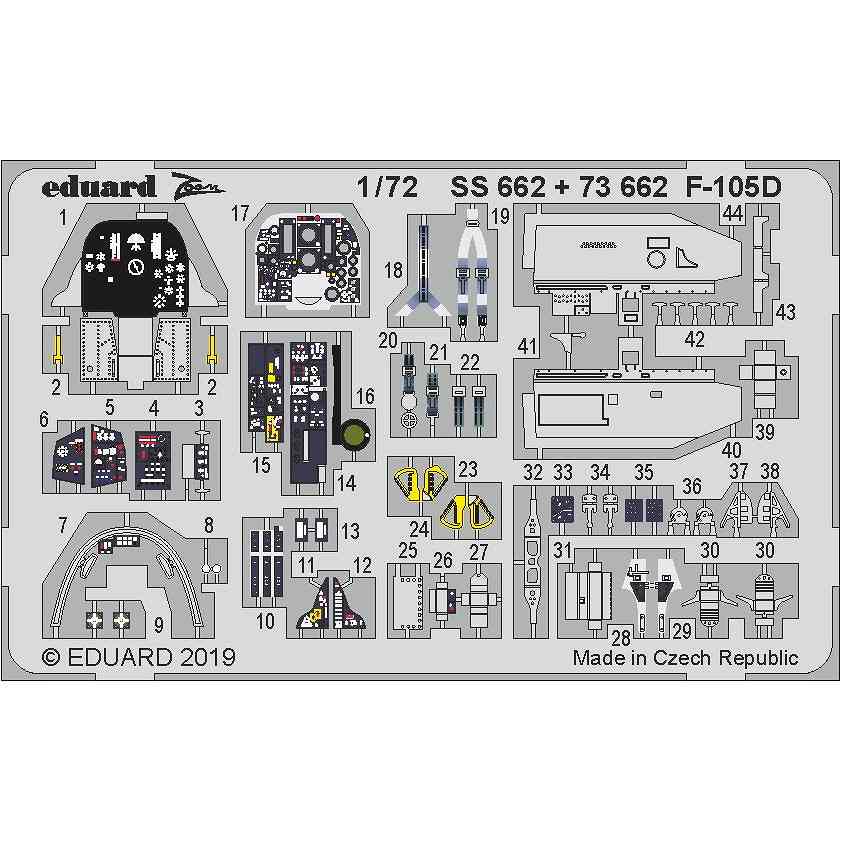 【新製品】SS662 塗装済 リパブリック F-105D サンダーチーフ ズームエッチングパーツ (トランぺッター用)