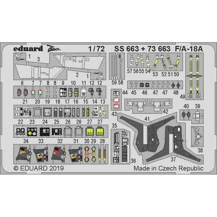 【新製品】SS663 塗装済 マクドネル・ダグラス F/A-18A ホーネット ズームエッチングパーツ (アカデミー用)