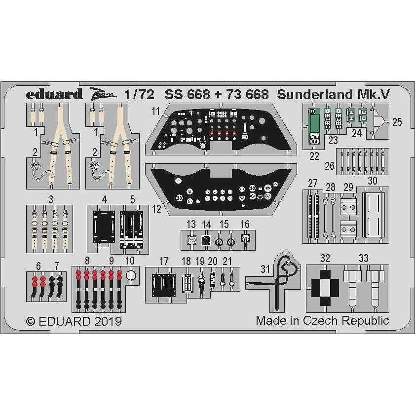 【新製品】SS668 塗装済 ショート サンダーランド Mk.V ズームエッチングパーツ(スペシャルホビー用)