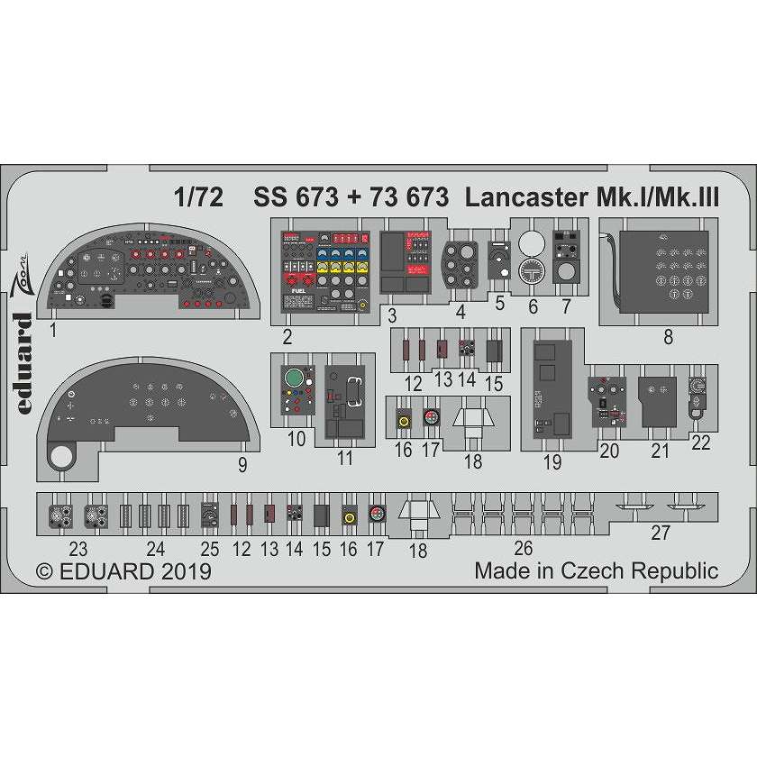 【新製品】SS673 塗装済 アブロ ランカスターMk.I/Mk.III ズームエッチングパーツ (レベル用)