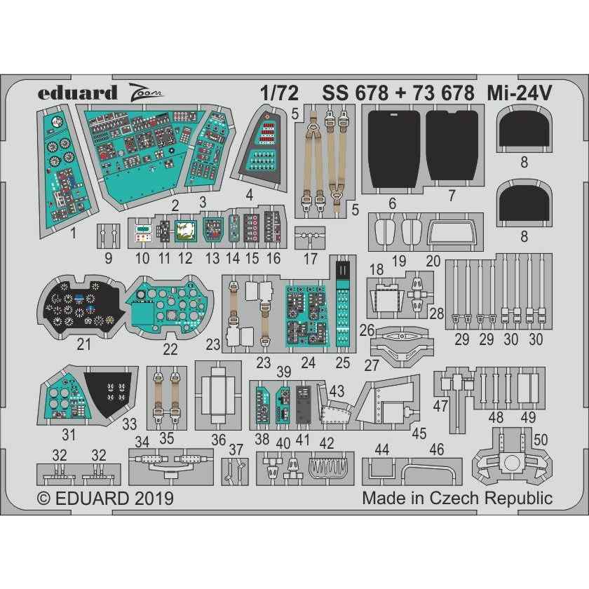 【新製品】SS678 塗装済 ミル Mi-24V ハインド ズームエッチングパーツ (ズべズダ用)