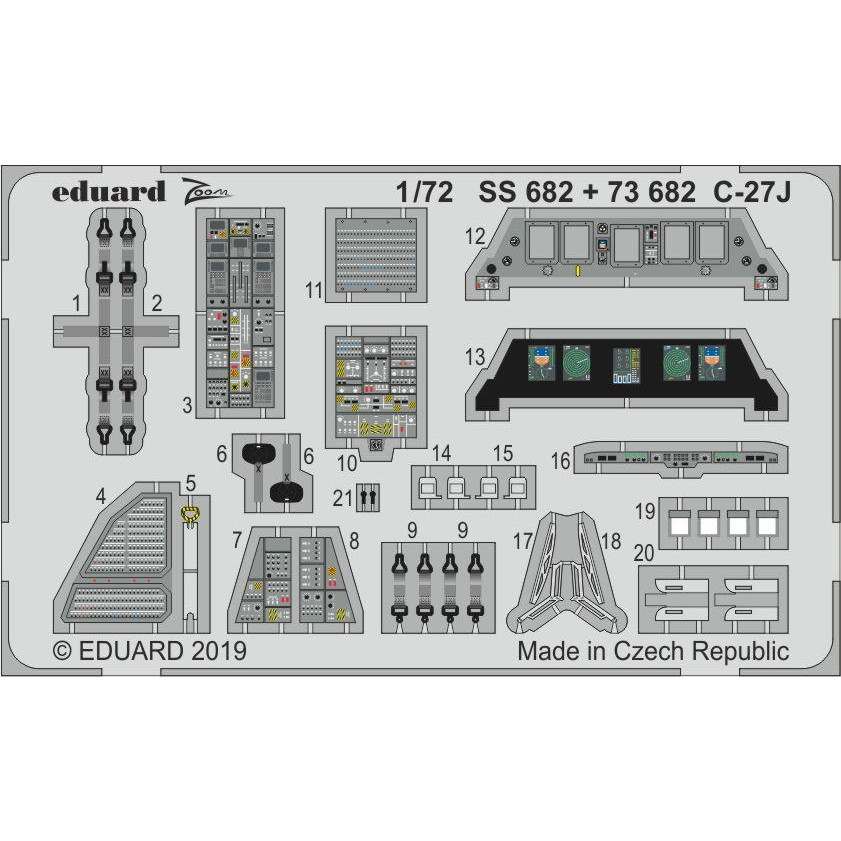 【新製品】SS682 塗装済 アレーニア C-27J スパルタン ズーム エッチングパーツ (イタレリ用)