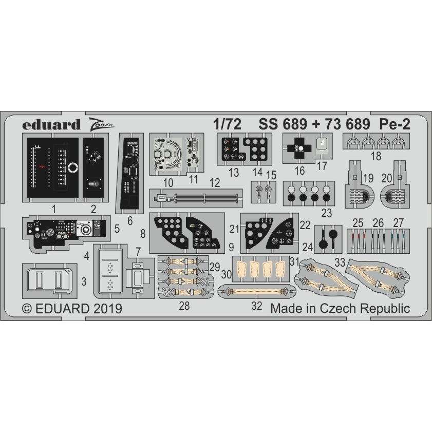 【新製品】SS689 塗装済 ペトリヤコフ Pe-2 ズームエッチングパーツ (ズべズダ用)