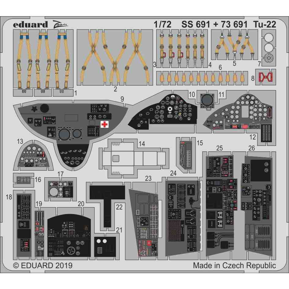 【新製品】SS691 塗装済 ツポレフ Tu-22 ブラインダー ズームエッチングパーツ (トランペッター用)