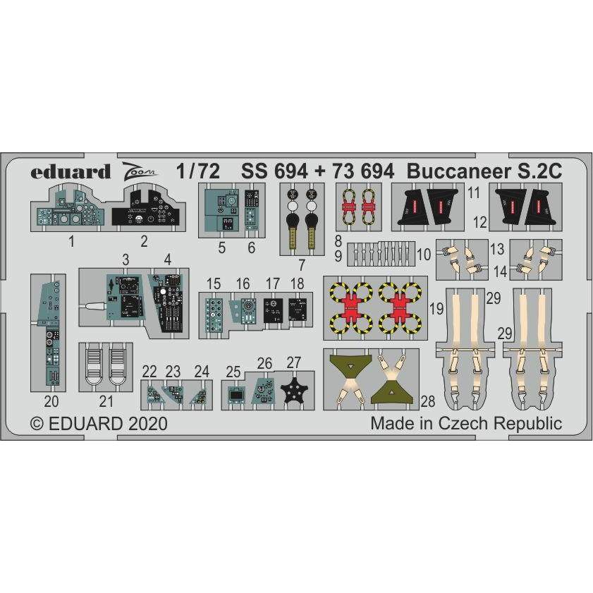 【新製品】SS694 塗装済 ブラックバーン バッカニア S.2C ズームエッチングパーツ (エアフィックス用)