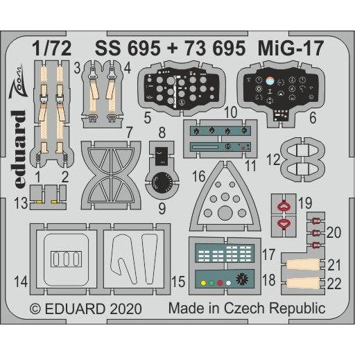 【新製品】SS695 塗装済 ミグ MiG-17 フレスコ ズームエッチングパーツ (エアフィックス用)