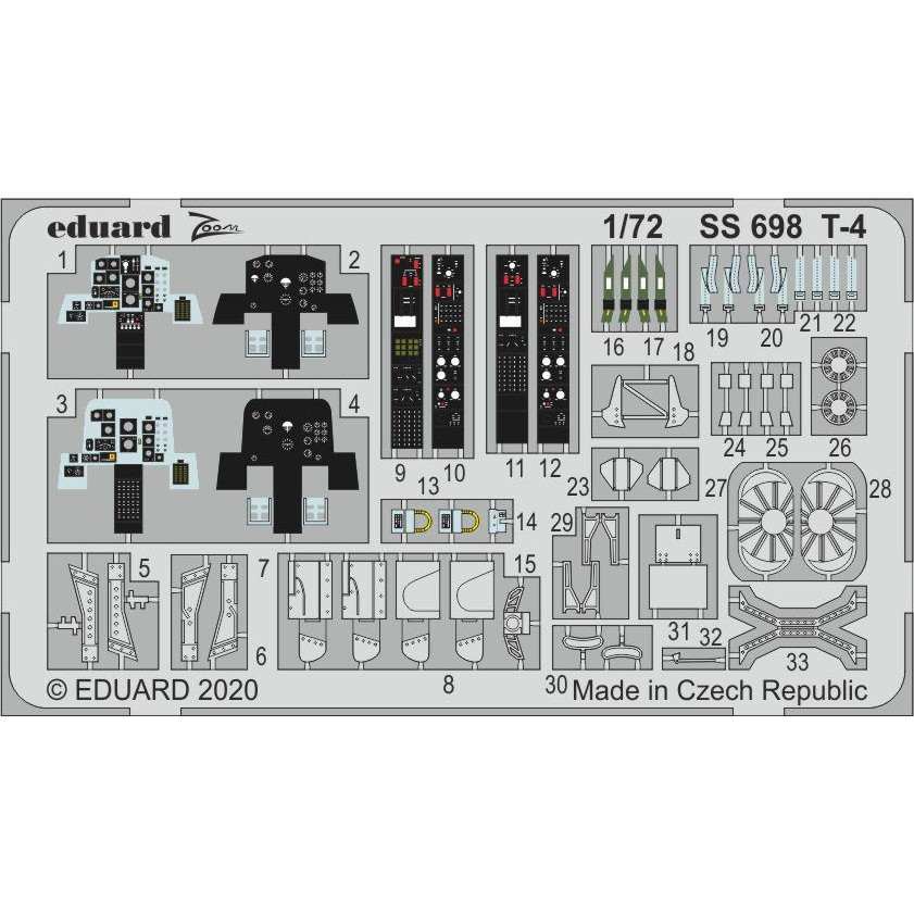 【新製品】SS698 塗装済 川崎 T-4 ズームエッチングパーツ (ホビーボス用)