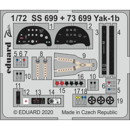 【新製品】SS699 塗装済 ヤコブレフ Yak-1b ズームエッチングパーツ (アルマホビー用)