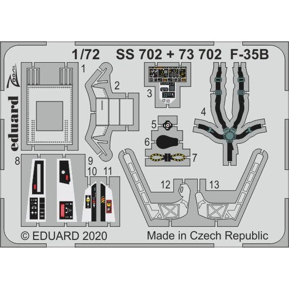 【新製品】SS702 塗装済 ロッキード・マーティン F-35B ズームエッチングパーツ (イタレリ用)