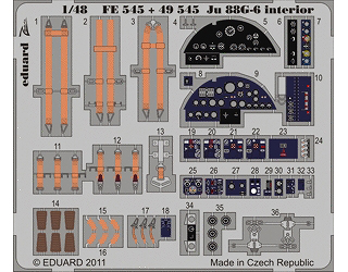 【新製品】[8591437385454] FE545)塗装済 Ju88G-6 計器盤/シートベルト