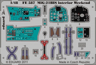 【新製品】[8591437385874] FE587)塗装済 MiG-21bis フィシュベットL 計器盤/シートベルト