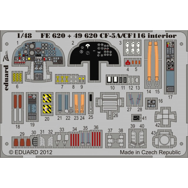 【新製品】[8591437386208] FE620)塗装済 CF-5A/CF-116 フリーダムファイター計器盤/シートベルト