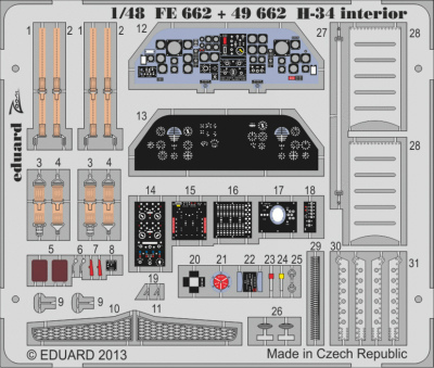 【新製品】[8591437386628] FE662)塗装済 H-34 計器盤/シートベルト