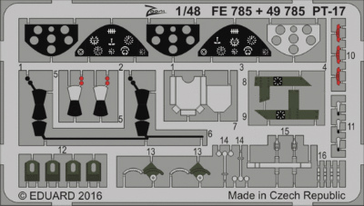 【新製品】FE785)塗装済 ボーイング・ステアマン PT-17 ケイデット 計器盤