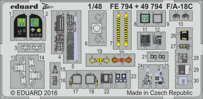 【新製品】FE794)塗装済 F/A-18C 計器盤