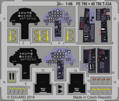 【新製品】FE796)塗装済 T-33A 計器盤