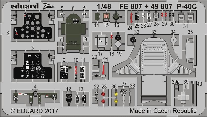 【新製品】FE807)塗装済 P-40C 計器盤