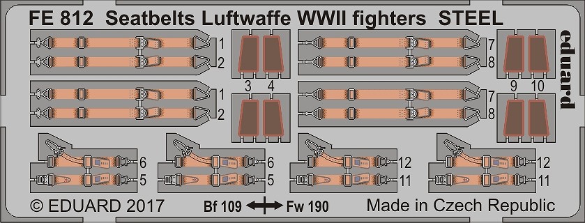 【新製品】FE812)塗装済 独空軍機 戦闘機用 シートベルト