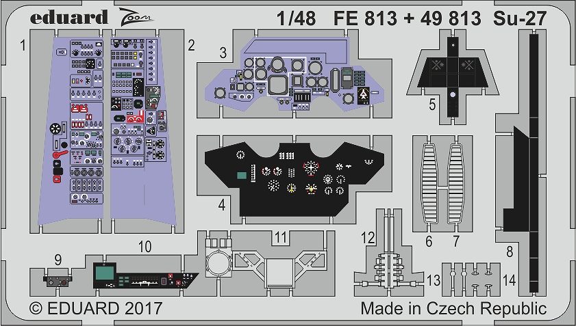 【新製品】FE813)塗装済 スホーイ Su-27 フランカー 計器盤