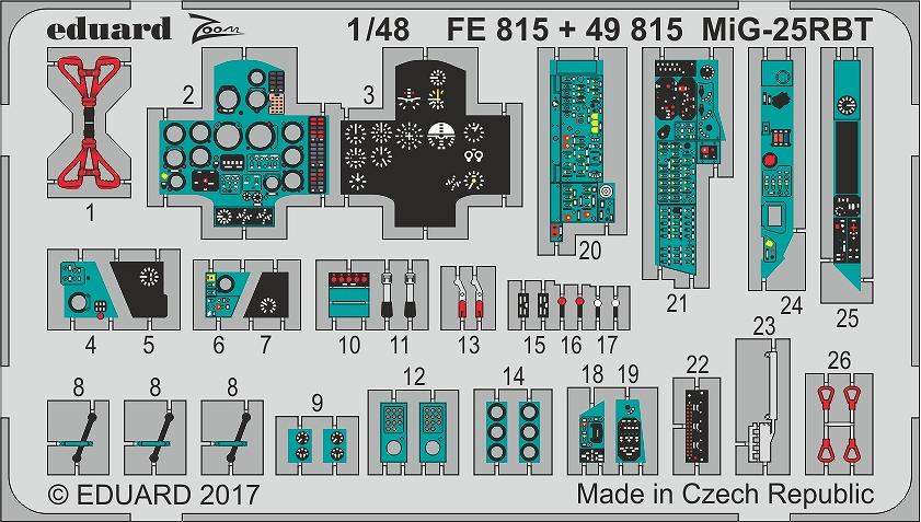 【新製品】FE815)塗装済 MiG-25RBT フォックスバット 計器盤