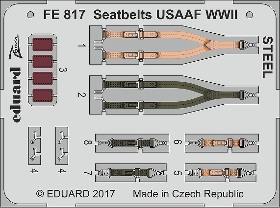 【新製品】FE817)塗装済 米空軍機 シートベルト