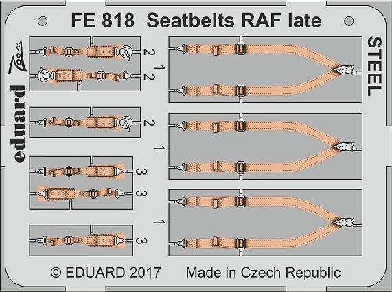 【新製品】FE818)塗装済 英空軍機 後期タイプ シートベルト