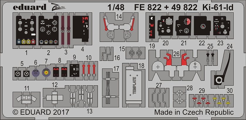 【新製品】FE822)塗装済 川崎 キ61 三式戦闘機 飛燕I型丁 計器盤