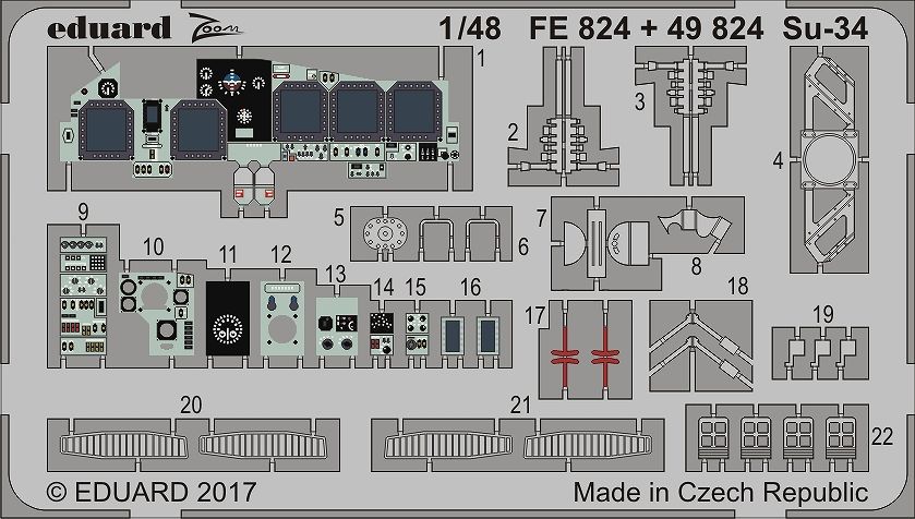 【新製品】FE824)塗装済 Su-34 フランカー 計器盤