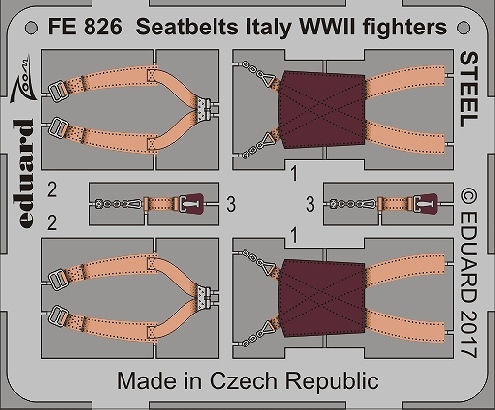 【新製品】FE826)塗装済 WWII 伊 戦闘機用シートベルト