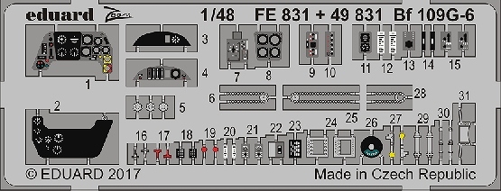 【新製品】FE831)塗装済 メッサーシュミット Bf109G-6 計器盤