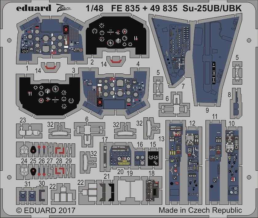 【新製品】FE835)塗装済 Su-25UB/UBK 計器盤