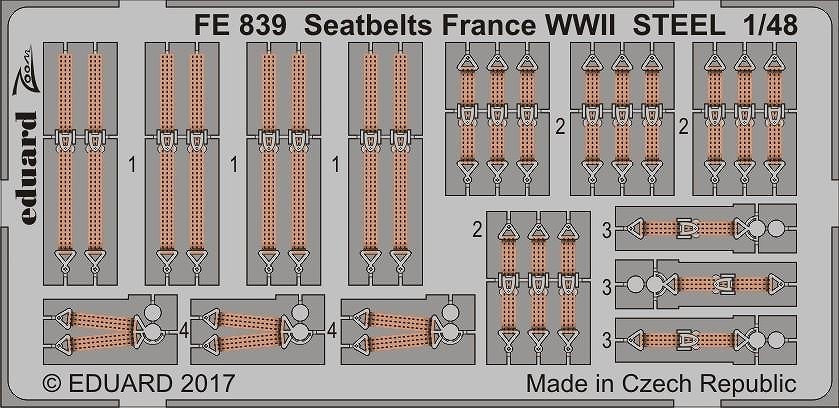【新製品】FE839)塗装済 WWII 仏軍機用 シートベルト