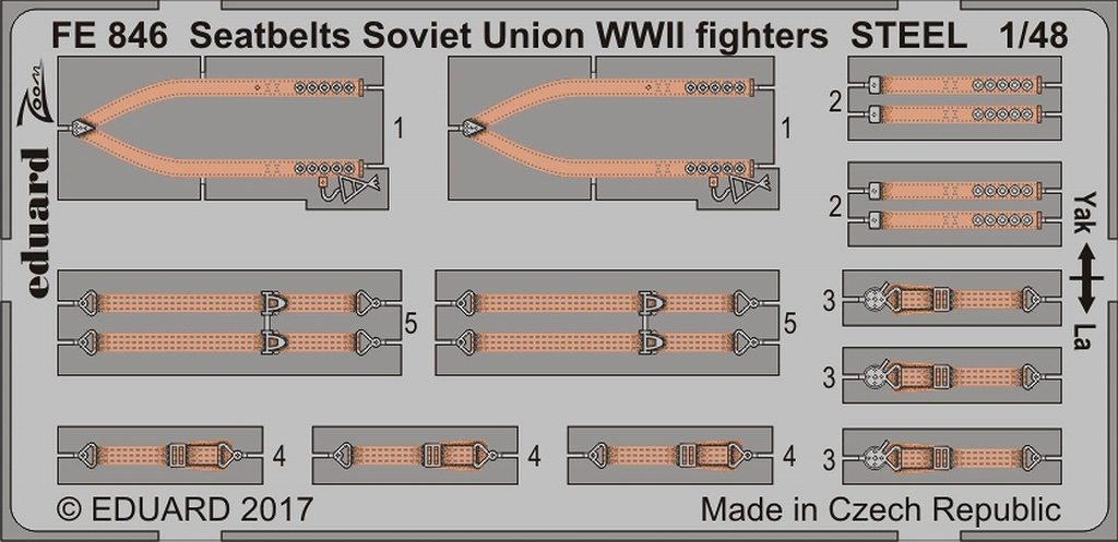 【新製品】FE846)塗装済 WWII ソ連戦闘機用シートベルト