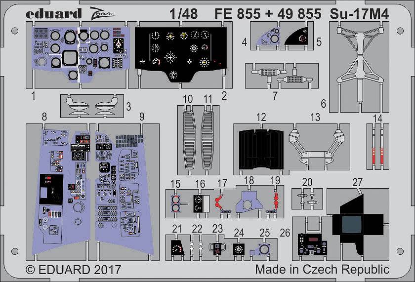 【新製品】FE855)塗装済 スホーイ Su-17M4 フィッター 計器盤