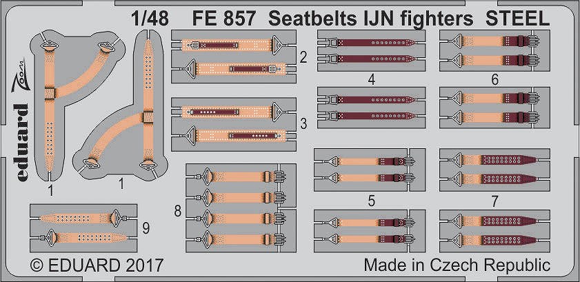 【新製品】FE857)塗装済 日本海軍 戦闘機用シートベルト