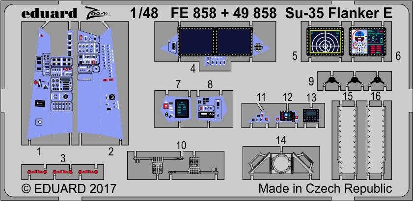 【新製品】FE858)塗装済 Su-35 フランカーE 計器盤