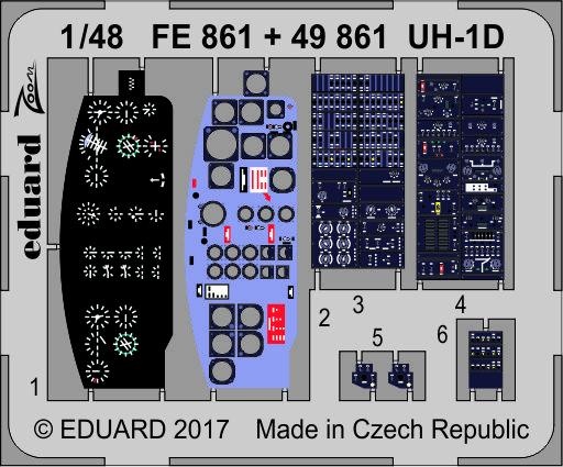 【新製品】FE861)塗装済 UH-1D ヒューイ 計器盤