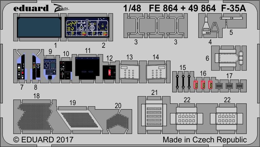 【新製品】FE864)塗装済 F-35A ライトニングII 計器盤