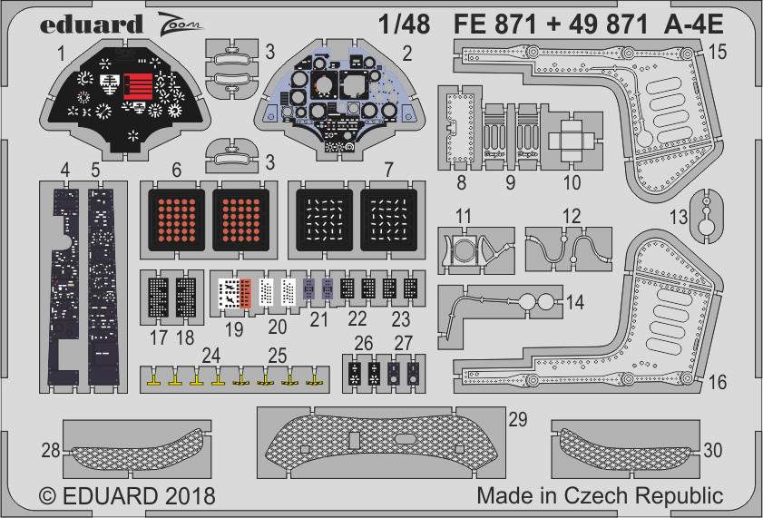 【新製品】FE871)塗装済 ダグラス A-4E スカイホーク 計器盤