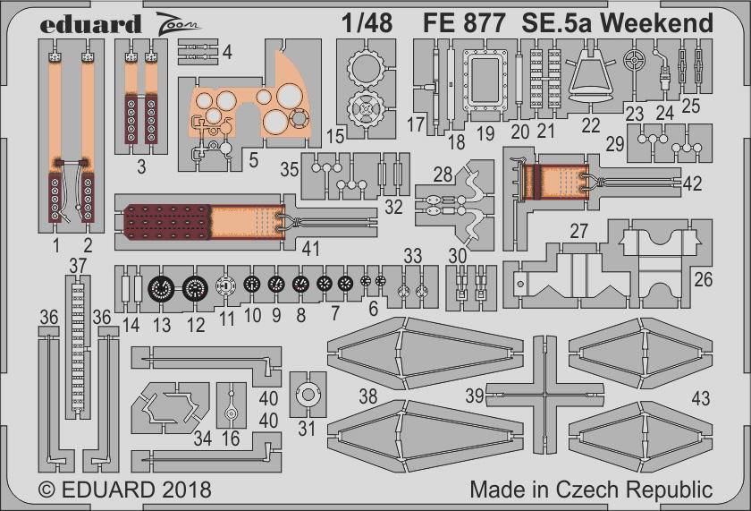 【新製品】FE877)塗装済 RAF SE.5a 計器盤/シートベルト