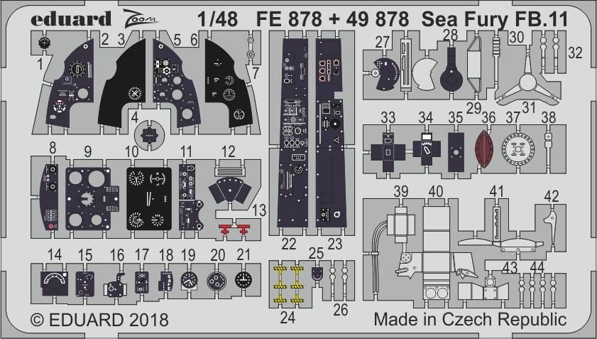 【新製品】FE878 塗装済 ホーカー シーフューリー FB.11 計器盤