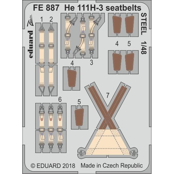 【新製品】FE887 塗装済 ハインケル He111H-3 シートベルト