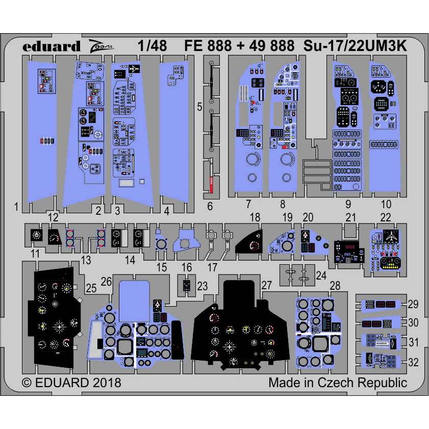 【新製品】FE888 塗装済 Su-17/22UM3K 計器盤