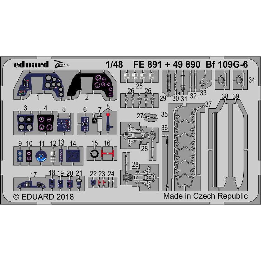 【新製品】FE891 塗装済 メッサーシュミット Bf109G-6 計器盤